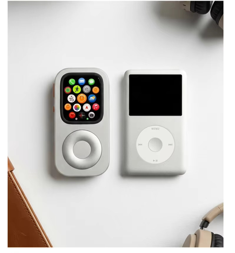 RePod Aluminium-Gehäuse für Apple Watch Series S10/S11 in Silber – CNC-Metall-Schutzabdeckung für Retro-Musikplayer-Funktion - Bild 2