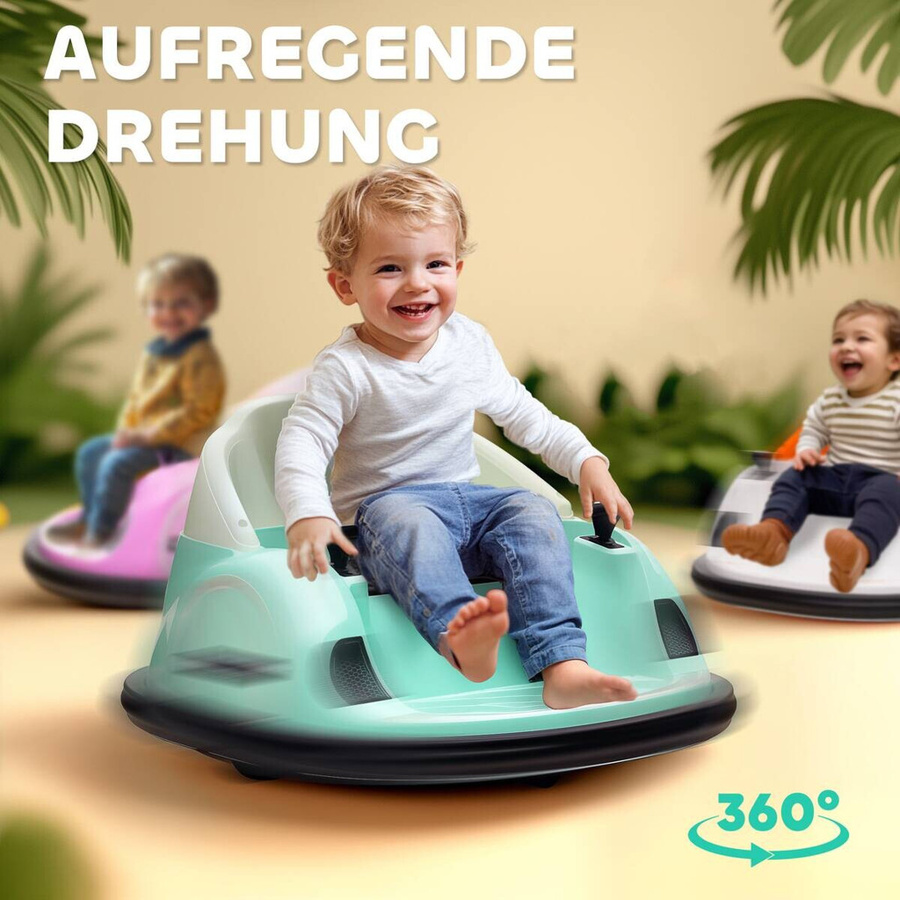 AIYAPLAY Kinder Autoscooter Elektro Bumper mit Licht und Sound Grün - Bild 5