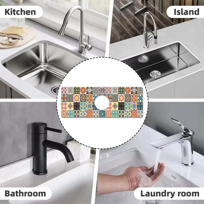 VIKAMA Bohemian Feng Shui Wasserhahnmatte für Küche und Bad in Multicolour - Bild 3