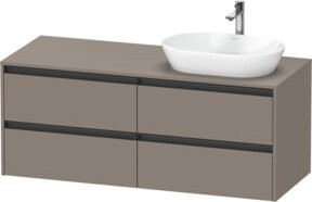 Duravit Waschtischunterschrank Ketho.2 in Beige, wandhängend mit 4 Schubladen, Breite: 140 cm, Tiefe: 55 cm, Höhe: 56,8 cm - Bild 1