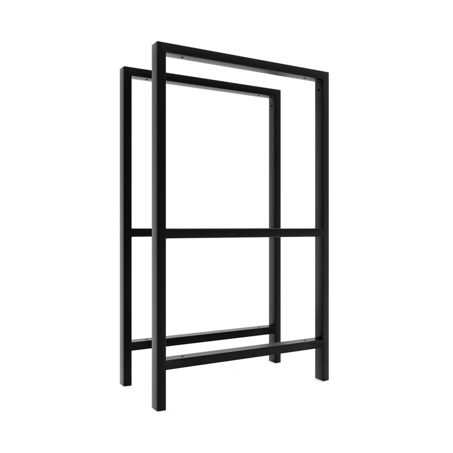 HEVVA Waschtischgestell DONAU 2er Set Schwarz mit 3 Ablageebenen Tiefe: 45 cm - Bild 2