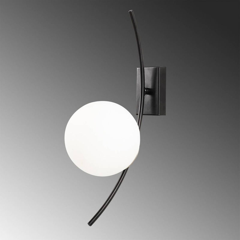 Opviq Wandleuchte Hilal in Weiß und Schwarz aus Metall und Glas mit E27 Fassung, B/H/T: 25 x 44 x 25 cm - Bild 2