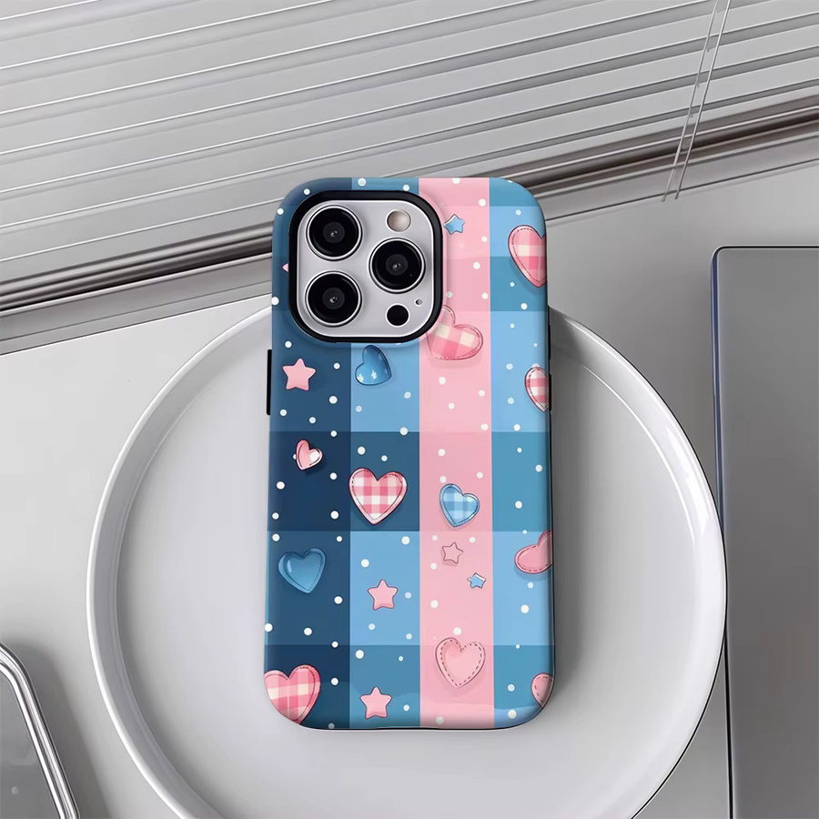 Sweet Hearts Handyhülle für iPhone 17 16 15 14 13 12 11 Pro Max Plus mit doppelschichtiger Rückseite in Multicolour - Bild 4