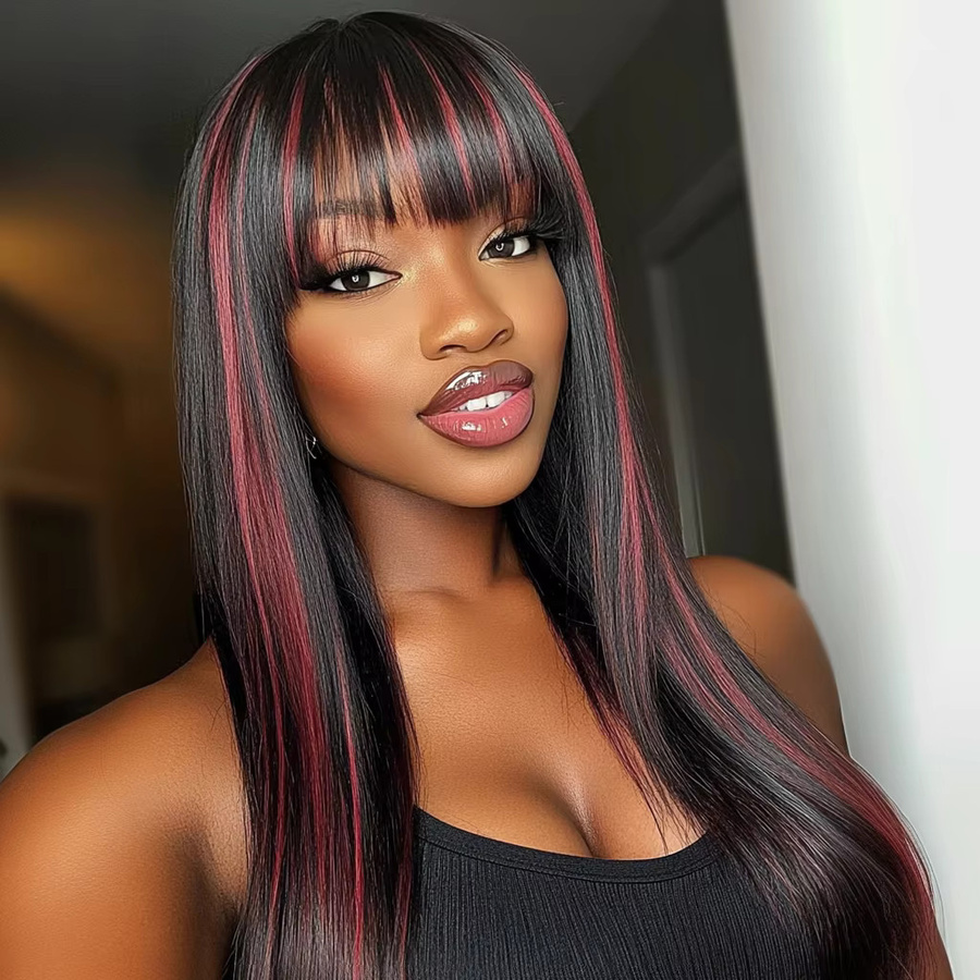 Lekker Perücke, Long Highlight Red, 100 % Echthaar, Damen - Bild 3