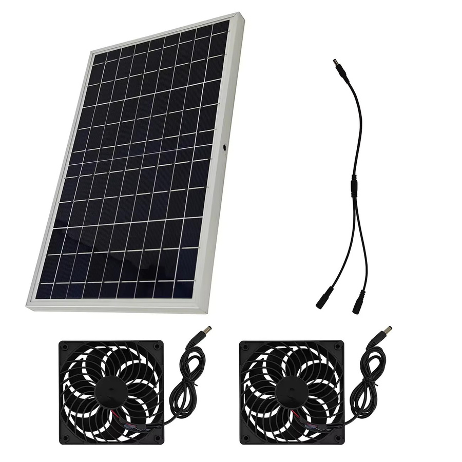 EESBAO Solarbetriebener Ventilator zur Belüftung von Tierunterkünften, Schwarz - Bild 6