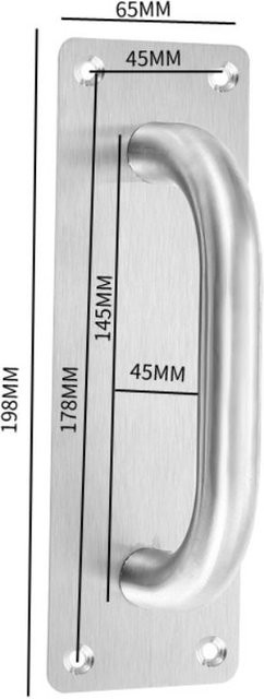 Xinfudi Edelstahl Schwerlast Scheunentorgriff in Silber mit gebürsteter Oberfläche - Bild 1