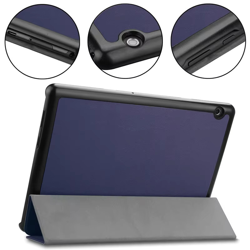 Huawei MediaPad T5 10 Hülle in Schwarz: Magnetische Trifold Leder-Hartschale für 10,1 Zoll Modelle AGS2-W09 L09 L03 W19 - Bild 4