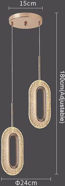 Yuda Lighting Moderne Kristall LED Pendelleuchte aus Metall in Transparent mit warmweißem Licht für Wohnzimmer und Schlafzimmer - Bild 1