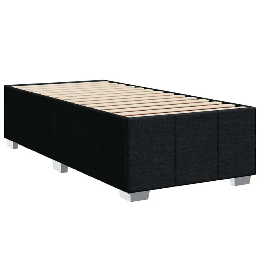 vidaXL Bettgestell ohne Matratze in Schwarz aus Stoff und Holzwerkstoff B/T/H: 100 x 200 cm - Bild 2
