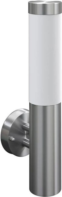 vidaXL Wandleuchte aus rostfreiem Stahl und Kunststoff in Silber, IP44 wasserdicht für Innen und Außen, E27 Fassung - Bild 1