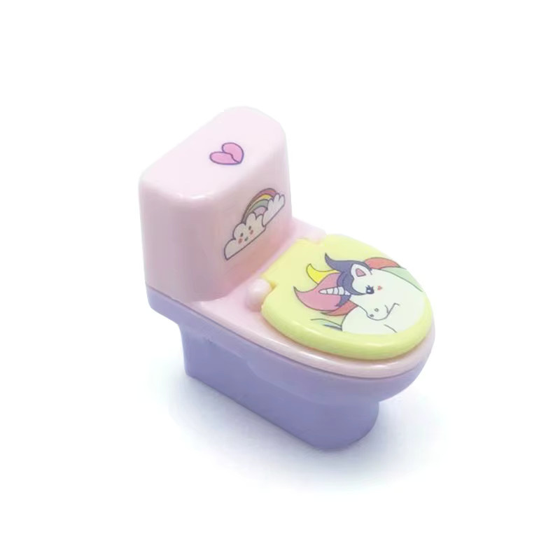Kawai Bleistiftspitzer in kreativer Toilettenform mit Einhorn-Design, buntes Schulzubehör aus Kunststoff - Bild 2