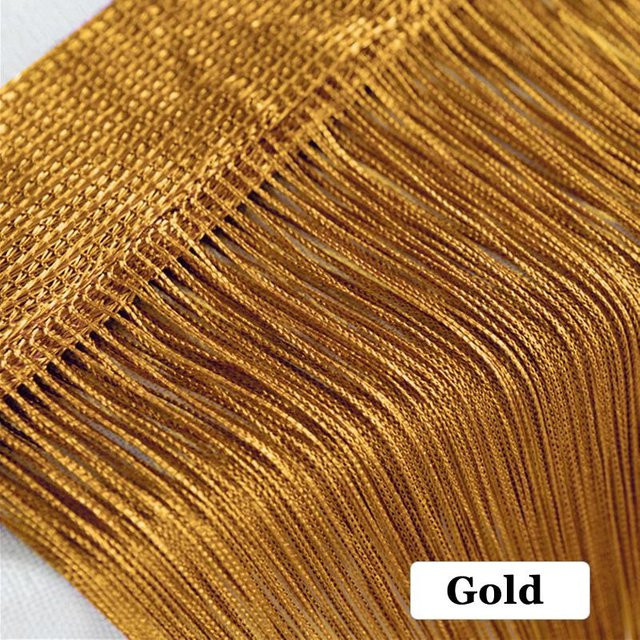 A Life Houseware Fadenvorhang Gold, Semi-transparent, B/H: 100 x 200 cm - Bild 1