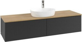 V&B Waschtischunterschrank Antao mit Frontstruktur, Farbe Honig Eiche, Wandhängend, Breite: 160 cm, Tiefe: 50 cm - Bild 1