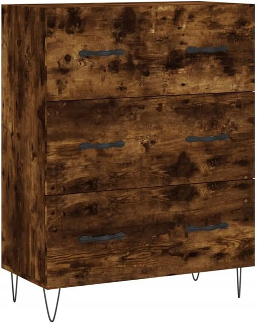 vidaXL Sideboard Räuchereiche in Braun aus Holzwerkstoff und Metall, B/T/H: 69,5 x 34 x 90 cm - Bild 1