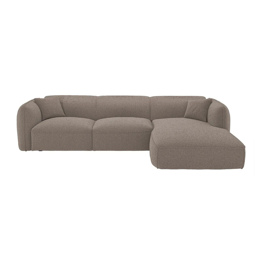 Maison Céphy Sofa Camilio L-Form in Taupe und Beige aus Chenille-Stoff Breite: 272 cm - Bild 2