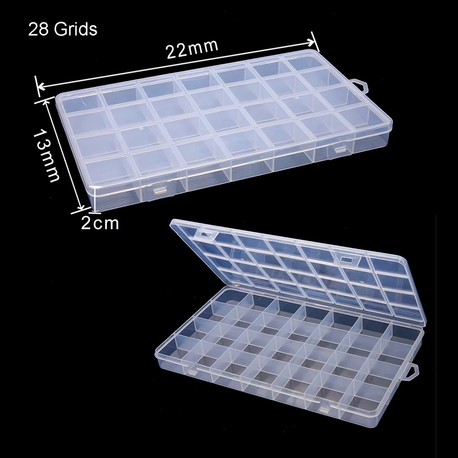 Beadia Multifunktionale Kunststoff-Organizer-Box mit Gittern, transparente Bastelaufbewahrung für Perlen und DIY-Schmuck - Bild 4