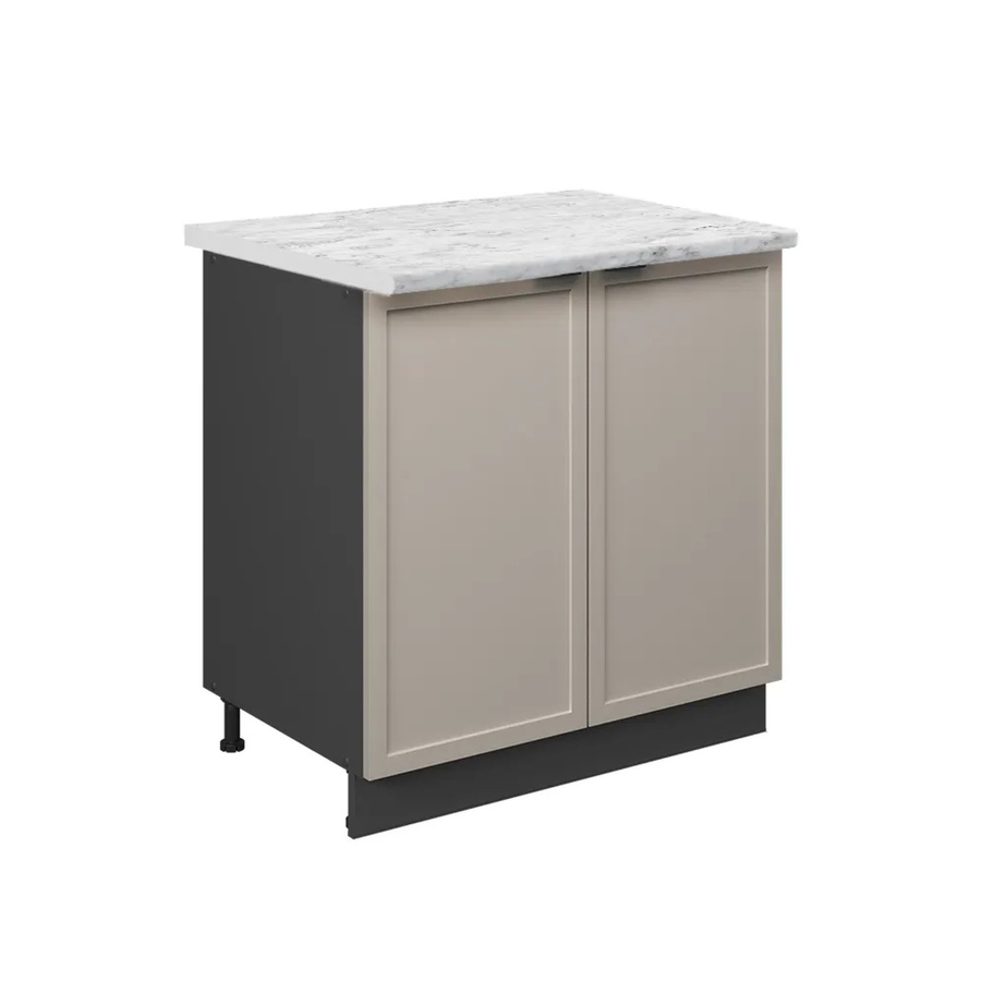 Vicco Spülenunterschrank Fame-Line in Anthrazit, Grau und Beige mit Marmor-Arbeitsplatte, Breite: 80 cm - Bild 3
