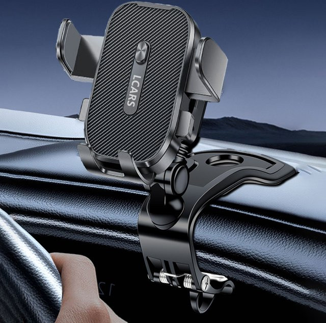 LCARS Autotelefonhalterung für das Armaturenbrett in Schwarz mit Anti-Schüttel-Stützhalterung für die Autonavigation - Bild 1