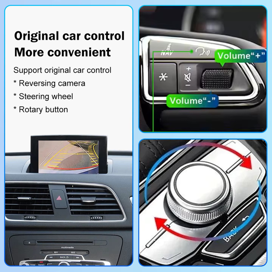 WRWD Kabelloses CarPlay und Android Auto Interface für Audi A1 und Q3 (2012-2018) mit MMI 2G/3G HN+ RMC, AirPlay und Mirror Link, Schwarz - Bild 5