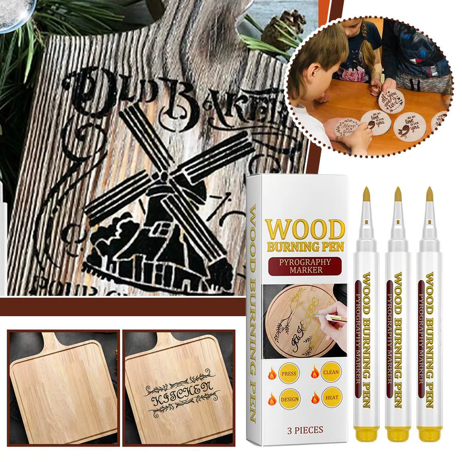Langlebige Holzbrandmarkierungsstifte für Brandmalerei und DIY-Projekte, weiße Brandmalerei-Marker mit feiner Spitze - Bild 2