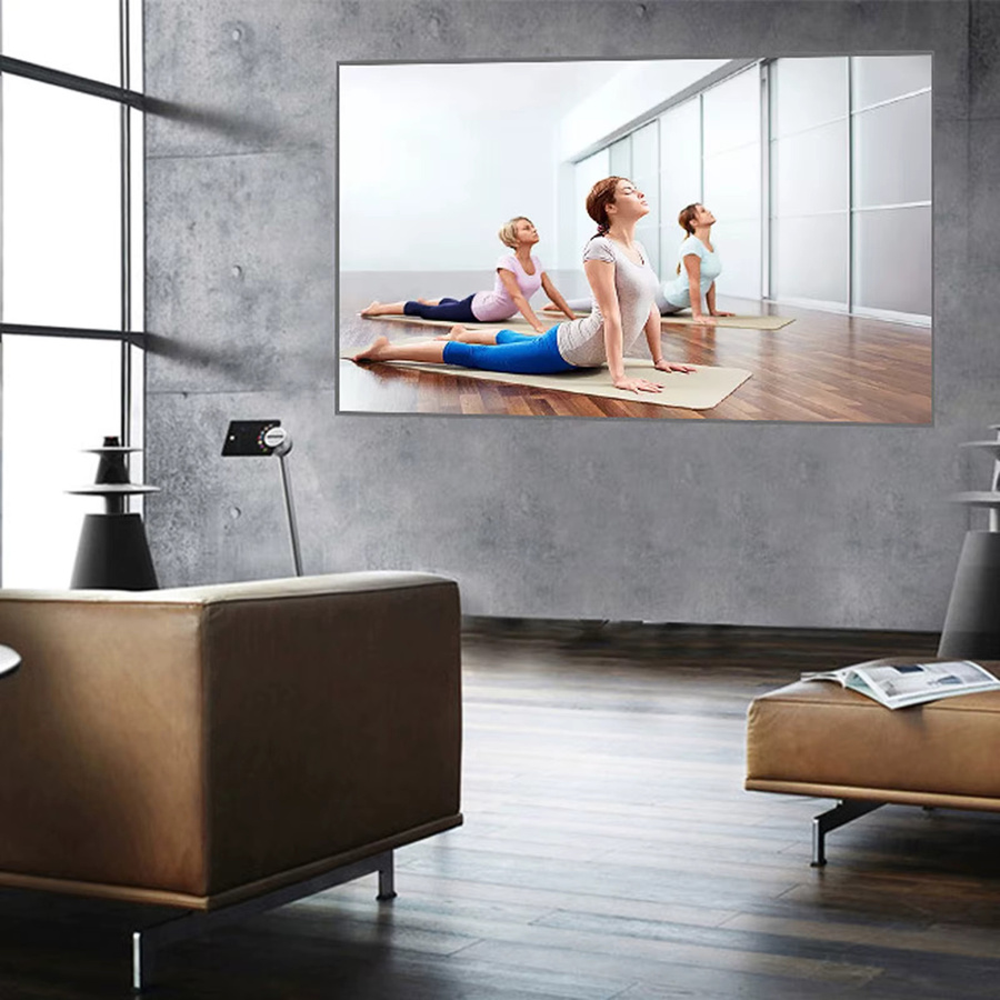 Docooler HD Projektor-Leinwand in Weiß, rahmenlose 16:9 Video-Projektionsleinwand, faltbar und für die Wandmontage geeignet für Heimkino und Büro - Bild 3