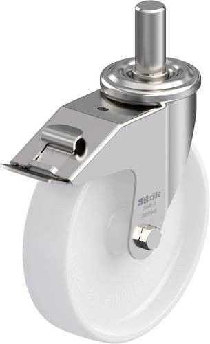 Blickle LEXZ-PO 200G-FI Edelstahl-Lenkrolle in Silber mit poliertem Edelstahl und Kunststoffrad, Rad-Durchmesser: 200 mm, Tragfähigkeit: 300 kg - Bild 1