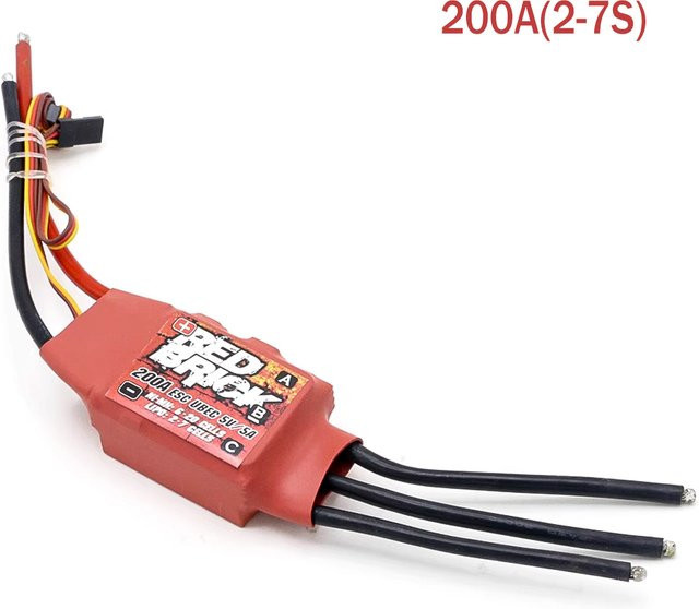 Red Brick QX-MFLU Bürstenloser elektronischer Geschwindigkeitsregler ESC 50A-200A mit 5V/3A oder 5V/5A BEC für FPV Multicopter Drohnen in Rot - Bild 1