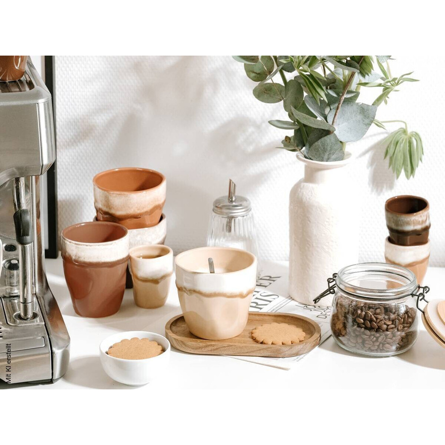 CreaTable Espressotassenset Squeezy Mocha aus Steinzeug in Braun, 4-teilig - Bild 2