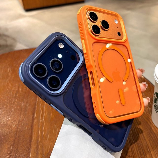 Lolozzx MagSafe Handyhülle für iPhone 17, 16, 15 Pro Max und Pro, transparent und stoßfest mit magnetischem Stoßfänger - Bild 1
