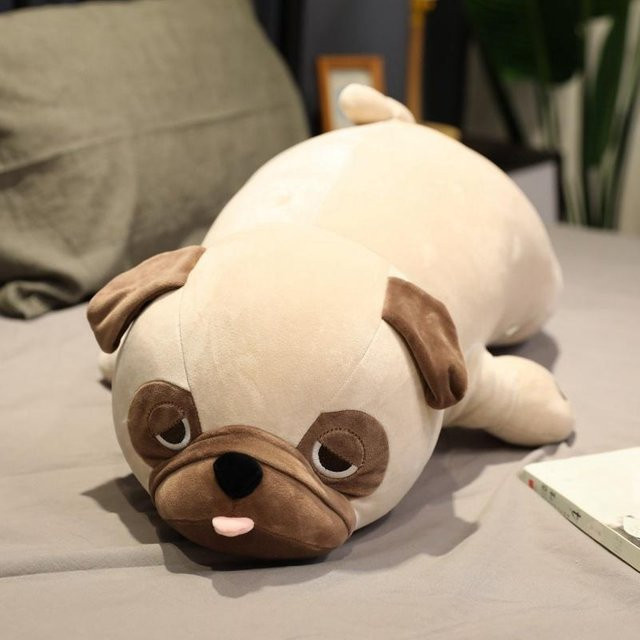 Yiran toy Mops Hund Plüschtier, Braun, 60cm - Bild 1