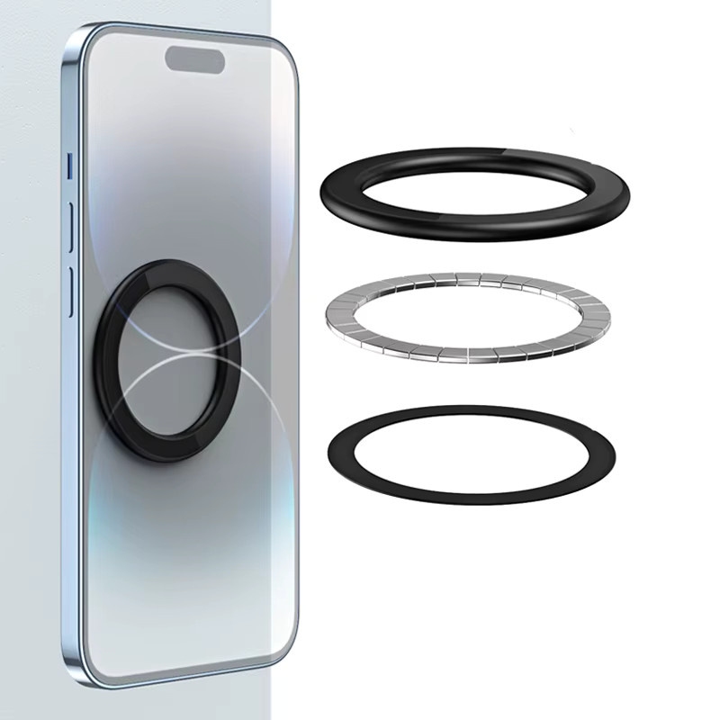 WSSHE Magnetischer Ringhalter für iPhone 16, 15, 14, 13, Universeller Wand-Handy-Magnethalter und Magsafe-Auto-Ständer, Schwarz - Bild 4