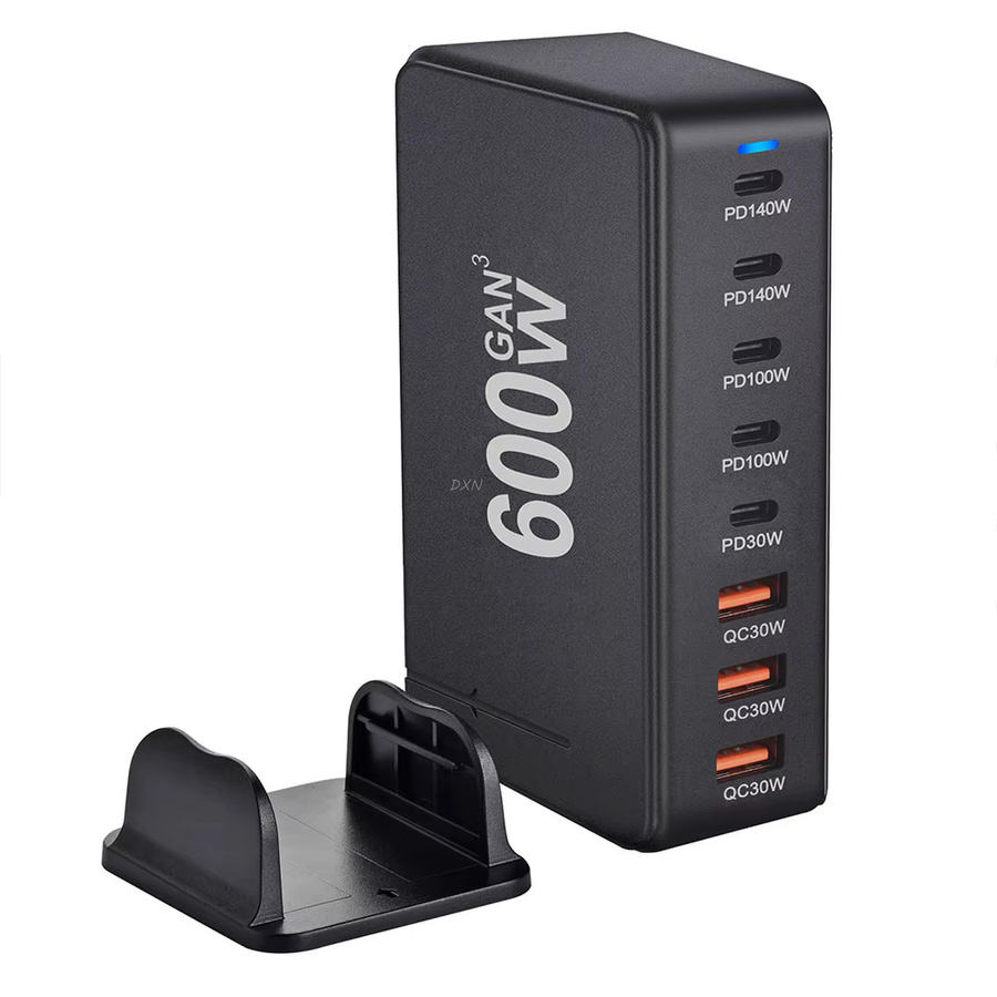 600W GaN Schnellladegerät mit 8 Ports und USB-C PD3.1 Adapter in Weiß für iPhone, Samsung, Xiaomi und Huawei Tablets - Bild 4