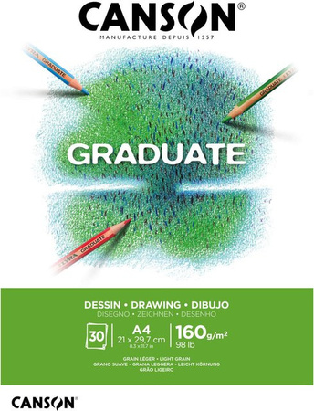 Canson Graduate Zeichenpapier Block Hellweiß 160g/m2 30 Blatt