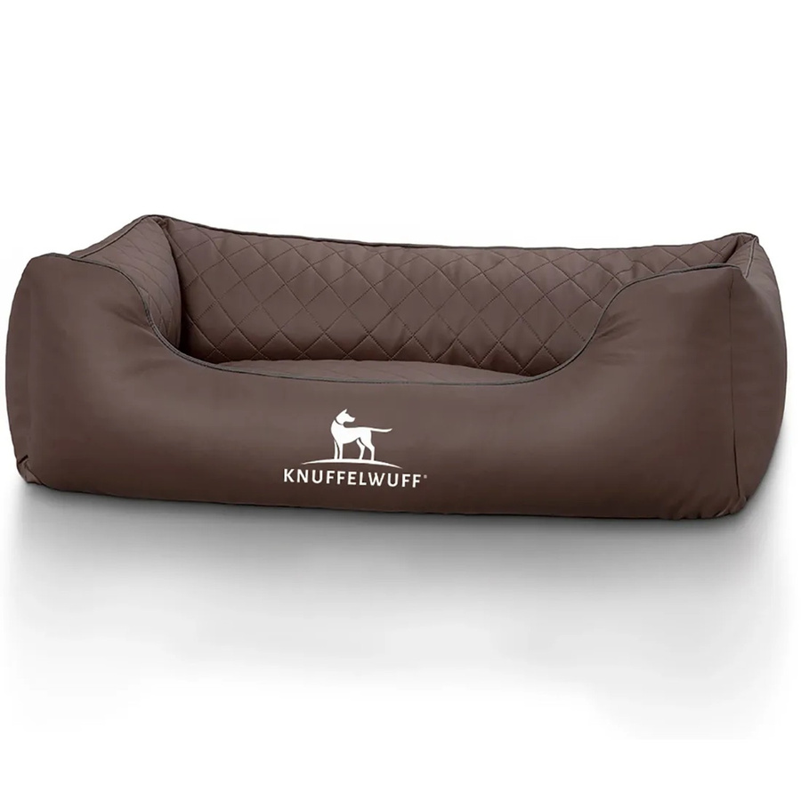 Knuffelwuff Hundebett Milan Sofa aus Kunstleder in Braun mit abnehmbarem Bezug, Breite: 85 cm, Tiefe: 63 cm - Bild 2