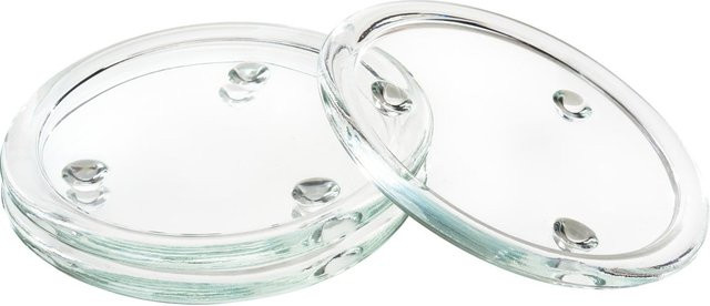VBS Kerzen Glasuntersetzer für Stumpenkerzen, 3 Stück, transparent, Durchmesser: 13 cm - Bild 1
