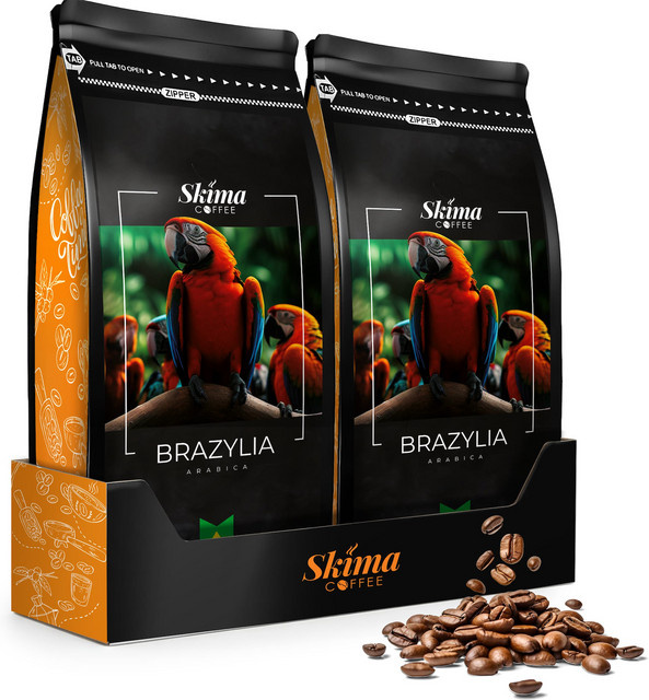 SKIMA COFFEE, Brasilien, 100 % Arabica, Kaffeebohnen, 2 x 1 kg - Bild 1