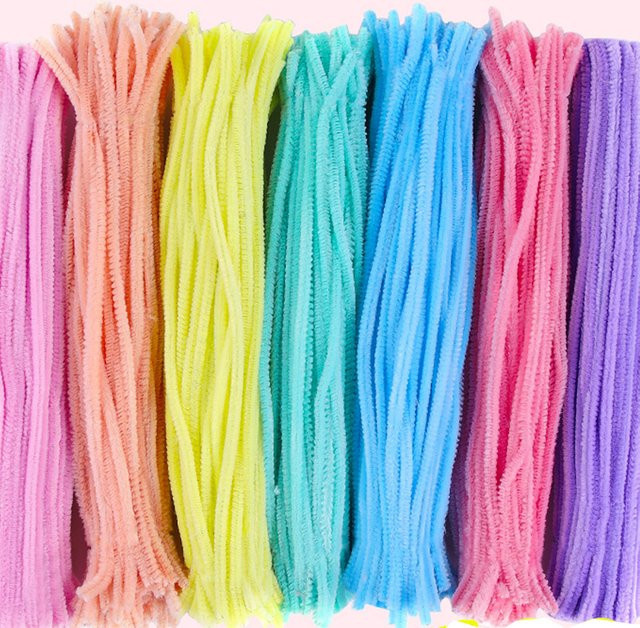 100 Stück Mix-Farben Basteldraht aus Metall für DIY-Projekte wie Blumensträuße und Haarschmuck in Multicolour und Grün - Bild 1