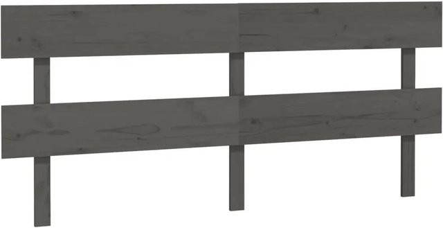 vidaXL Kopfteil aus Massivholz Kiefer in Grau mit rustikaler Optik, B/T/H: 204 x 3 x 81 cm - Bild 1