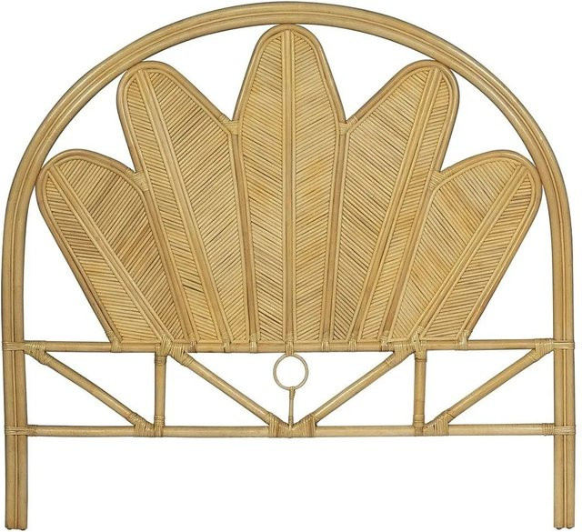 Bettkopfteil Chelina von Vente-unique aus Rattan und Massivholz in Beige, Breite: 145 cm - Bild 1