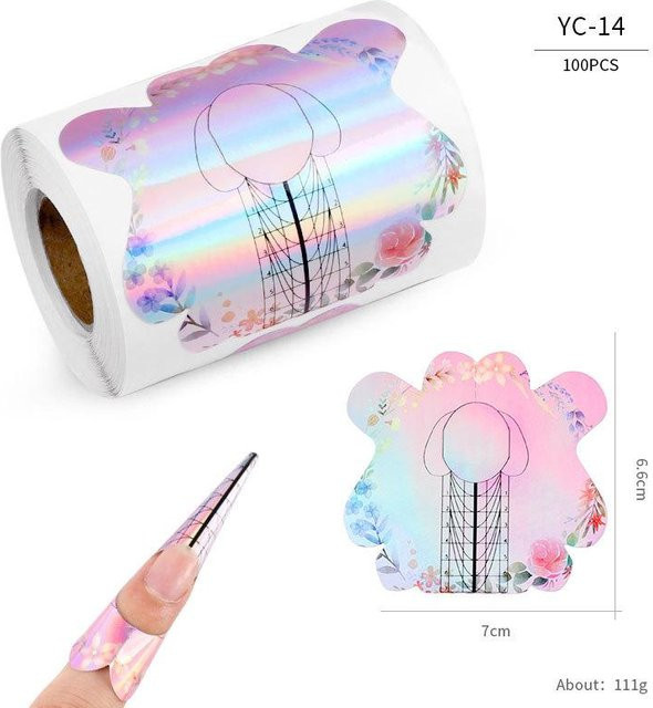 XYNN Nagelformen für French Nails, 100 Stück, weiß, Selbstklebend - Bild 1