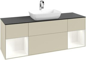 V&B Finion Waschtischunterschrank in Weiss und Grau mit Lackierung, Breite: 160 cm - Bild 1