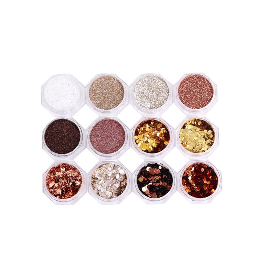 SWEET TREND Nagel-Glitzer-Set, braun, glänzend, 12-teilig - Bild 5