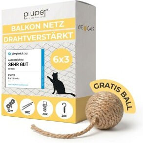 PIUPET Katzennetz aus Stahl mit Drahtverstärkung in Schwarz - Bild 1