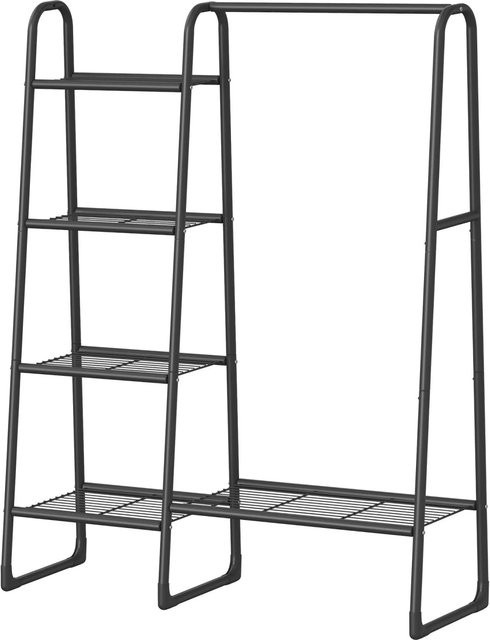 Songmics Kleiderständer mit 5 Ablagen in Schwarz matt, B/T/H: 101,7 x 40 x 153,3 cm - Bild 1