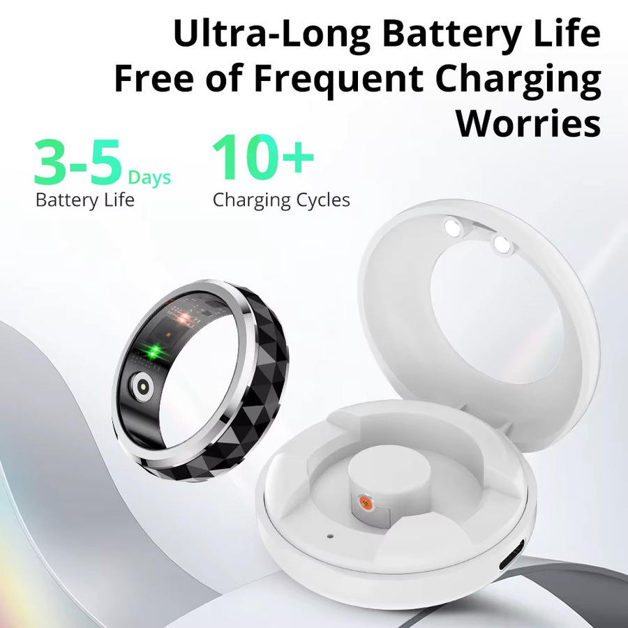 COLMI R11 Smart Ring für Herren in Schwarz mit Ladeetui, Gesundheits- und Schlafmonitor, 5 ATM wasserdicht - Bild 5