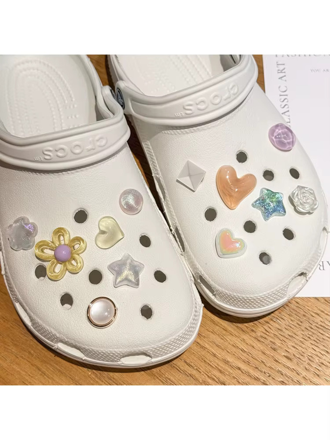 Schuhcharms-Set, Kristall-Perlen-Blumen, Buntes Pulver - Bild 2