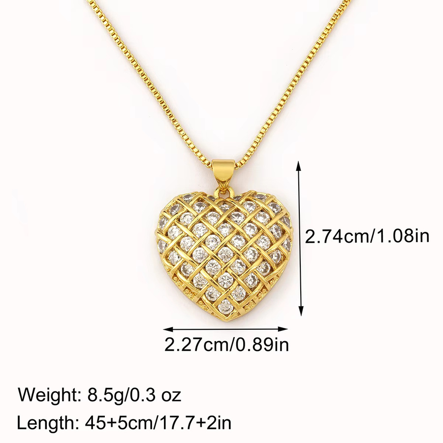 Nidin Halskette, Herzform, Kupfer, Gold, Unisex - Bild 2