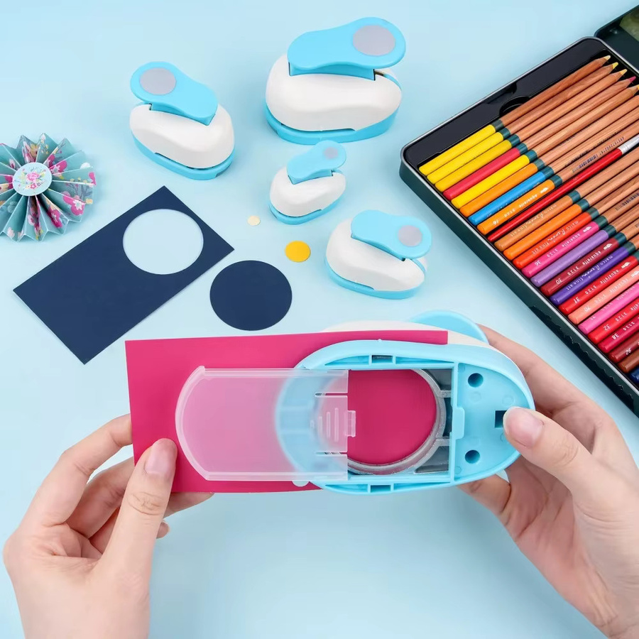 Kreispapier-Lochstanzer Set für Scrapbooking und Bastelarbeiten mit Hebel-Aktion in verschiedenen Größen von 0,3 Zoll bis 3 Zoll - Bild 2