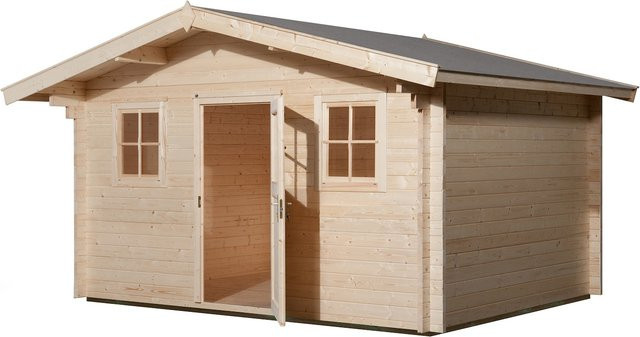 Weka Holz-Gartenhaus mit Satteldach und Vordach in Natur, B/T/H: 450 x 374 x 11,4 cm - Bild 2