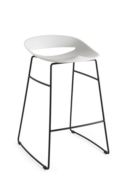 Barhocker COSMOPOLITAN von Calligaris in Schwarz oder Weiß aus Metall und Polypropylen, Modern Design, B/T/H: 47 x 50 x 76 cm - Bild 1